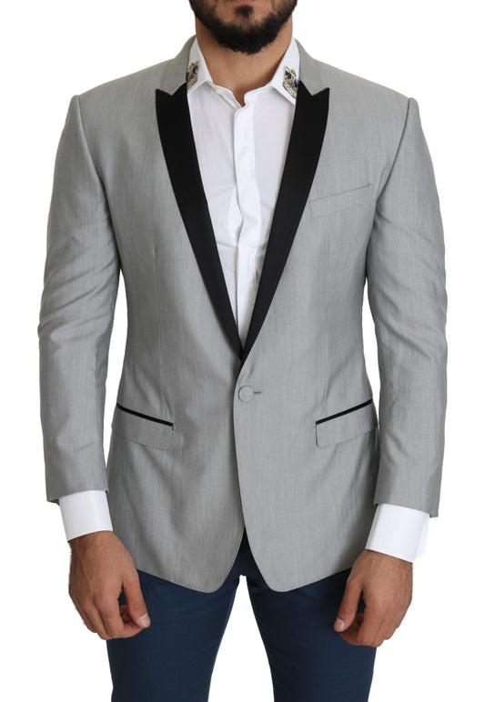 Dolce &amp; Gabbana Blazer SARTORIA à simple boutonnage gris clair