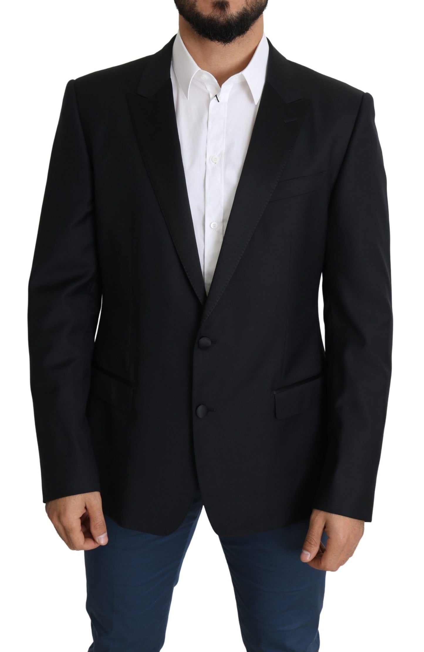 Dolce &amp; Gabbana Blazer MARTINI à simple boutonnage en laine noire