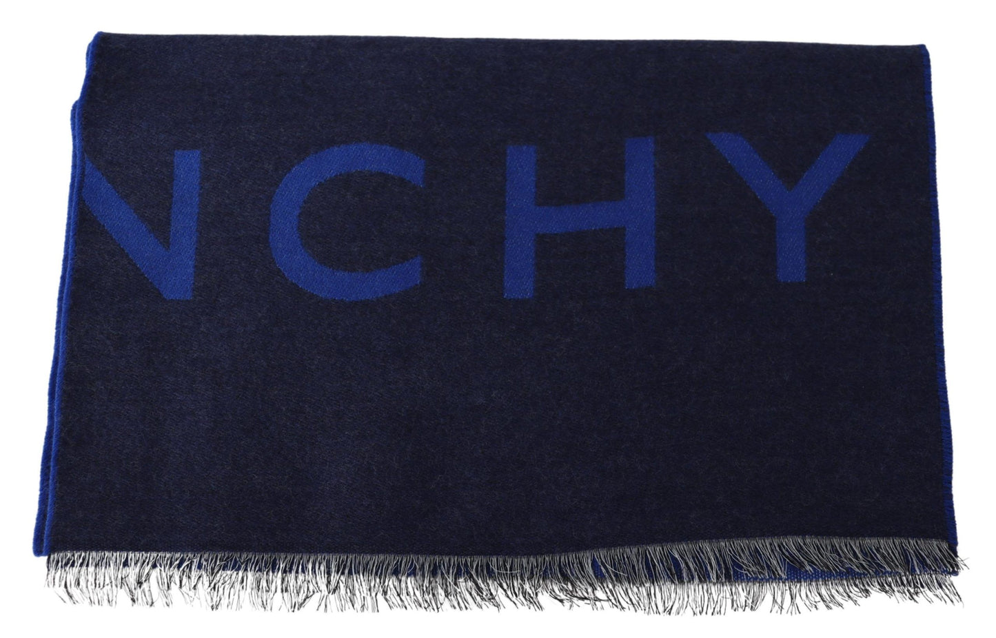 Givenchy Bleu Laine Unisexe Hiver Chaud Écharpe Wrap Châle