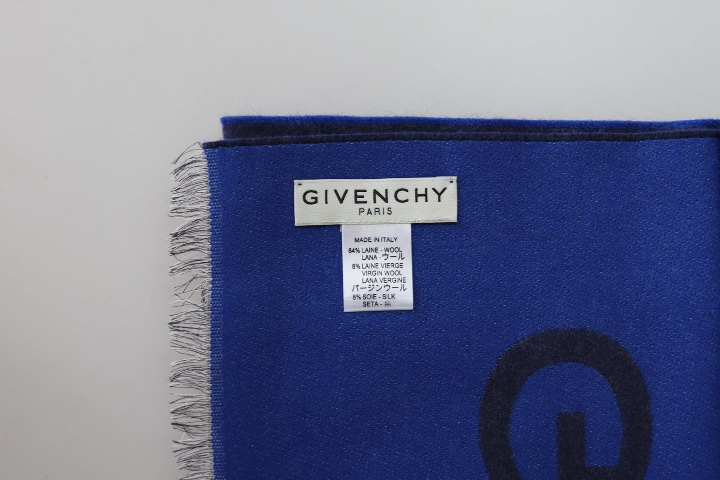 Givenchy Bleu Laine Unisexe Hiver Chaud Écharpe Wrap Châle