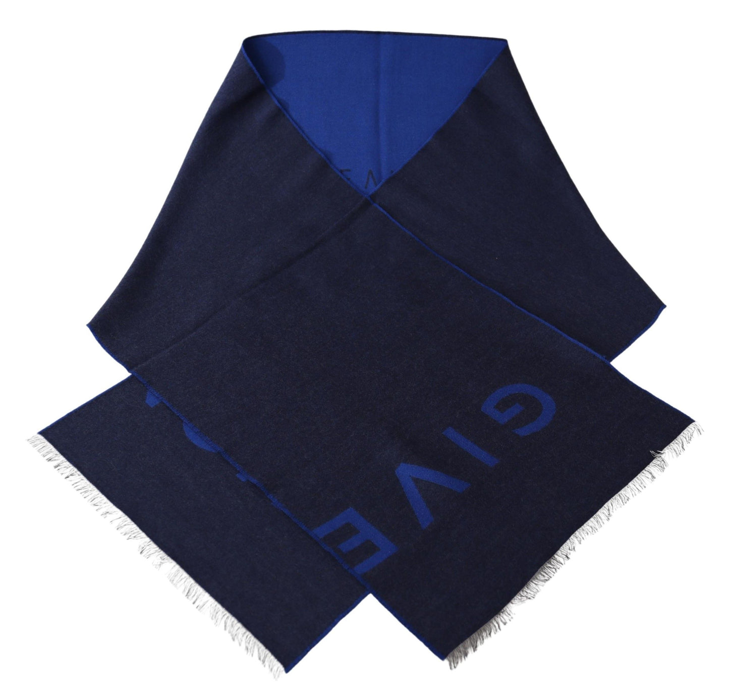 Givenchy Bleu Laine Unisexe Hiver Chaud Écharpe Wrap Châle