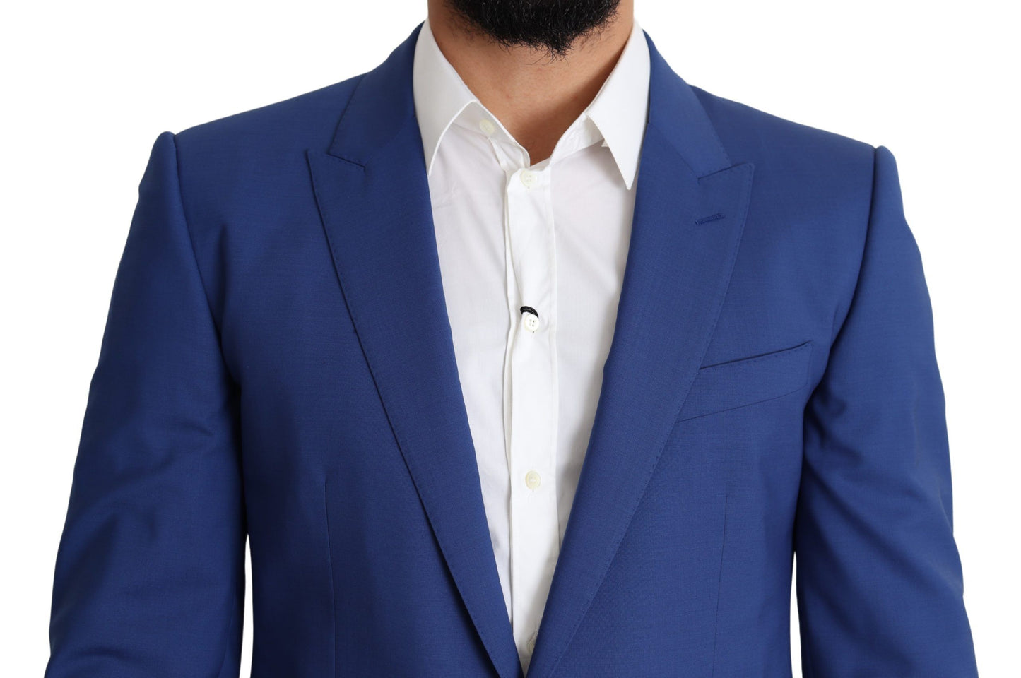 Dolce &amp; Gabbana Manteau à simple boutonnage en laine bleue Blazer MARTINI