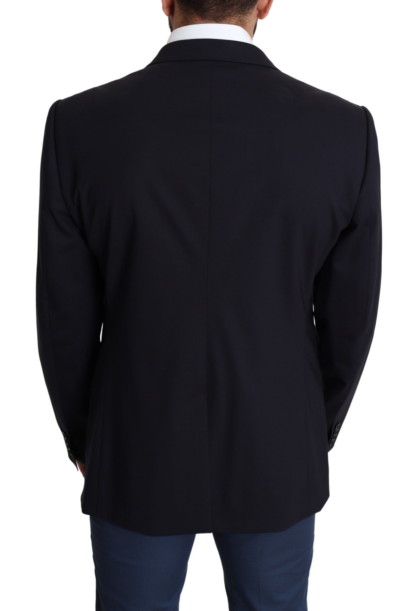 Dolce &amp; Gabbana Manteau homme stretch en laine noire Blazer MARTINI