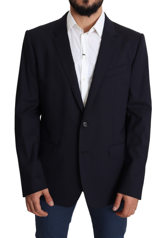 Dolce &amp; Gabbana Manteau homme stretch en laine noire Blazer MARTINI