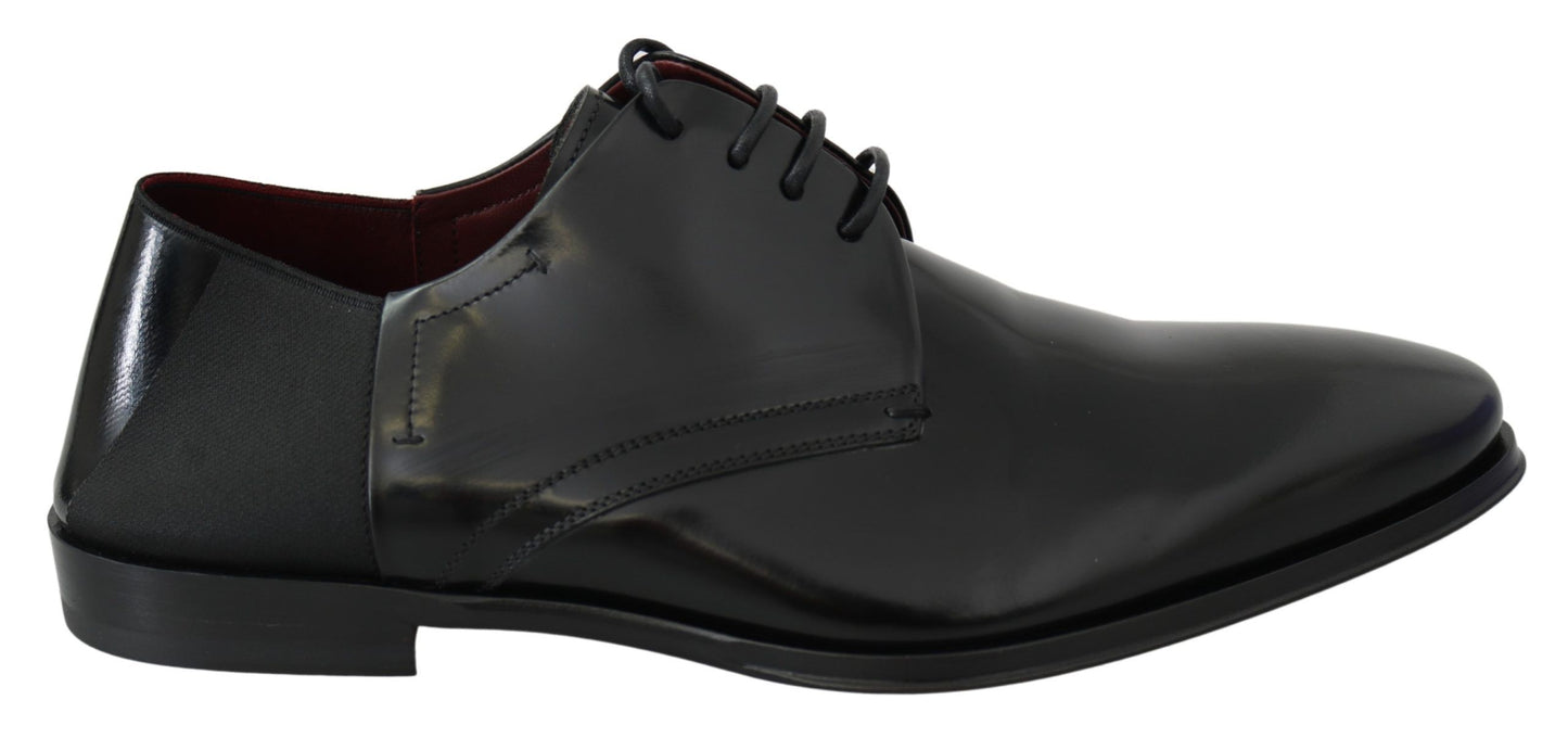 Dolce &amp; Gabbana Chaussures Derby en cuir verni noir à lacets