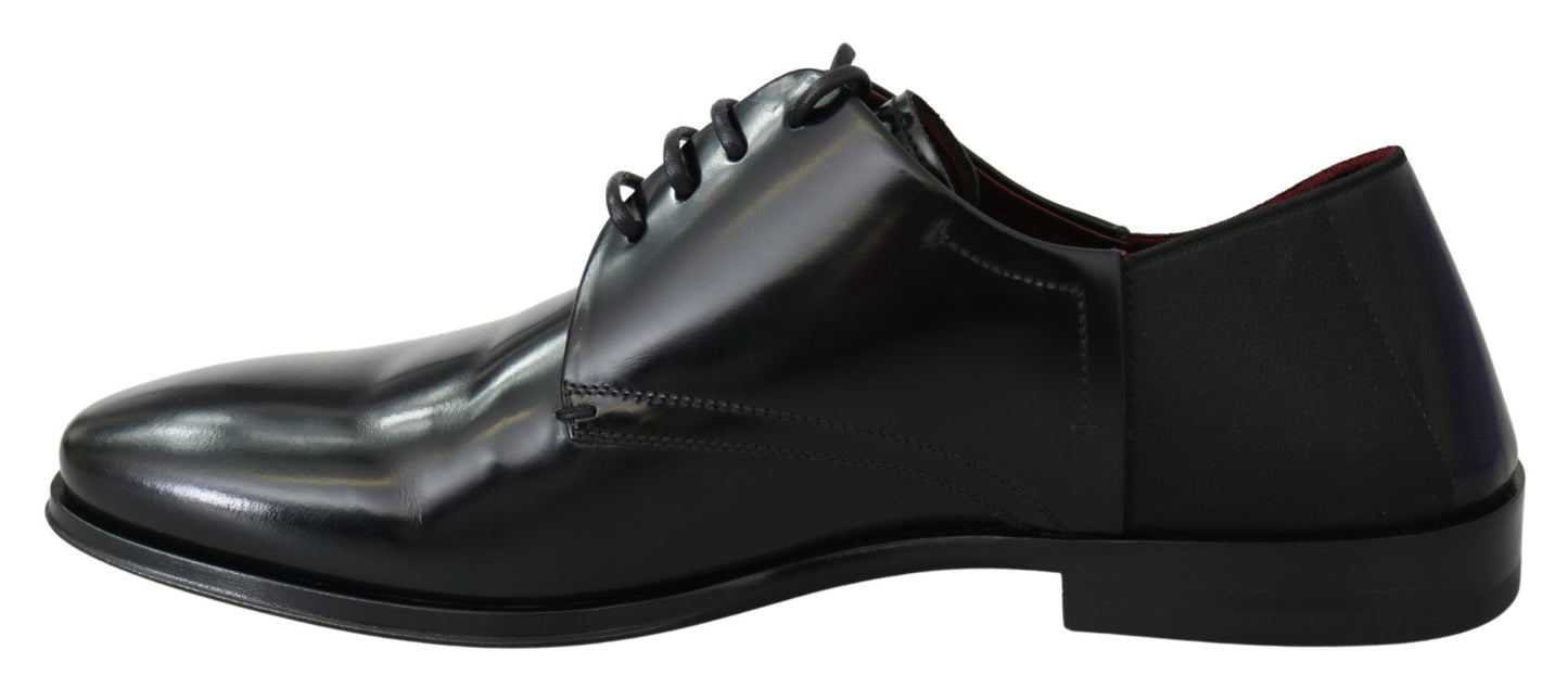 Dolce &amp; Gabbana Chaussures Derby en cuir verni noir à lacets