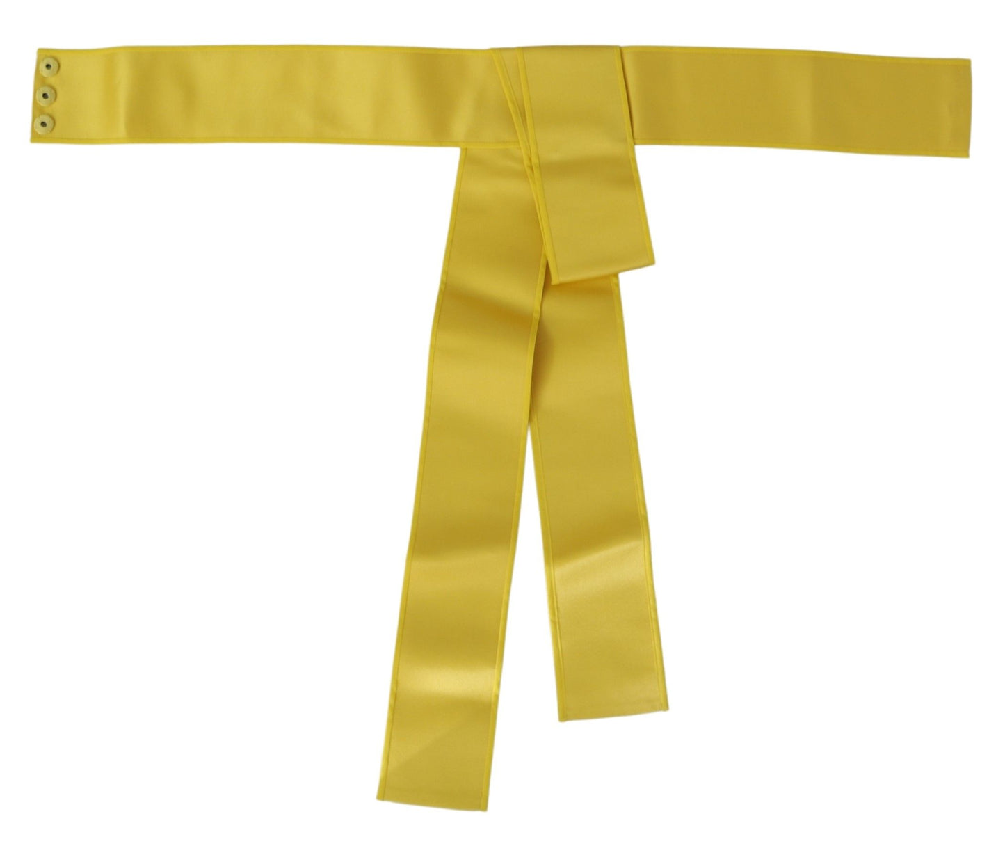 Dolce &amp; Gabbana Ceinture en soie jaune à large fermeture à bouton-pression