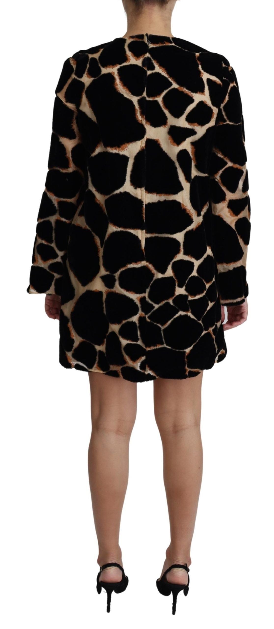 Dolce &amp; Gabbana Mini-robe droite noire à imprimé girafe