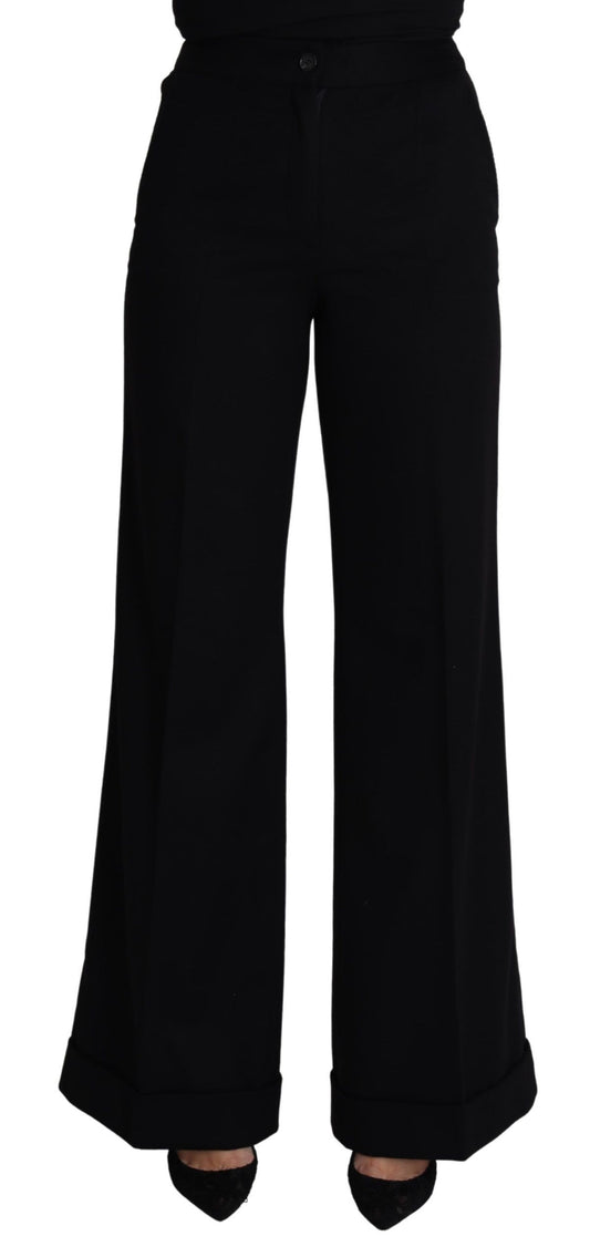 Dolce &amp; Gabbana Pantalon large en cachemire noir pour femme