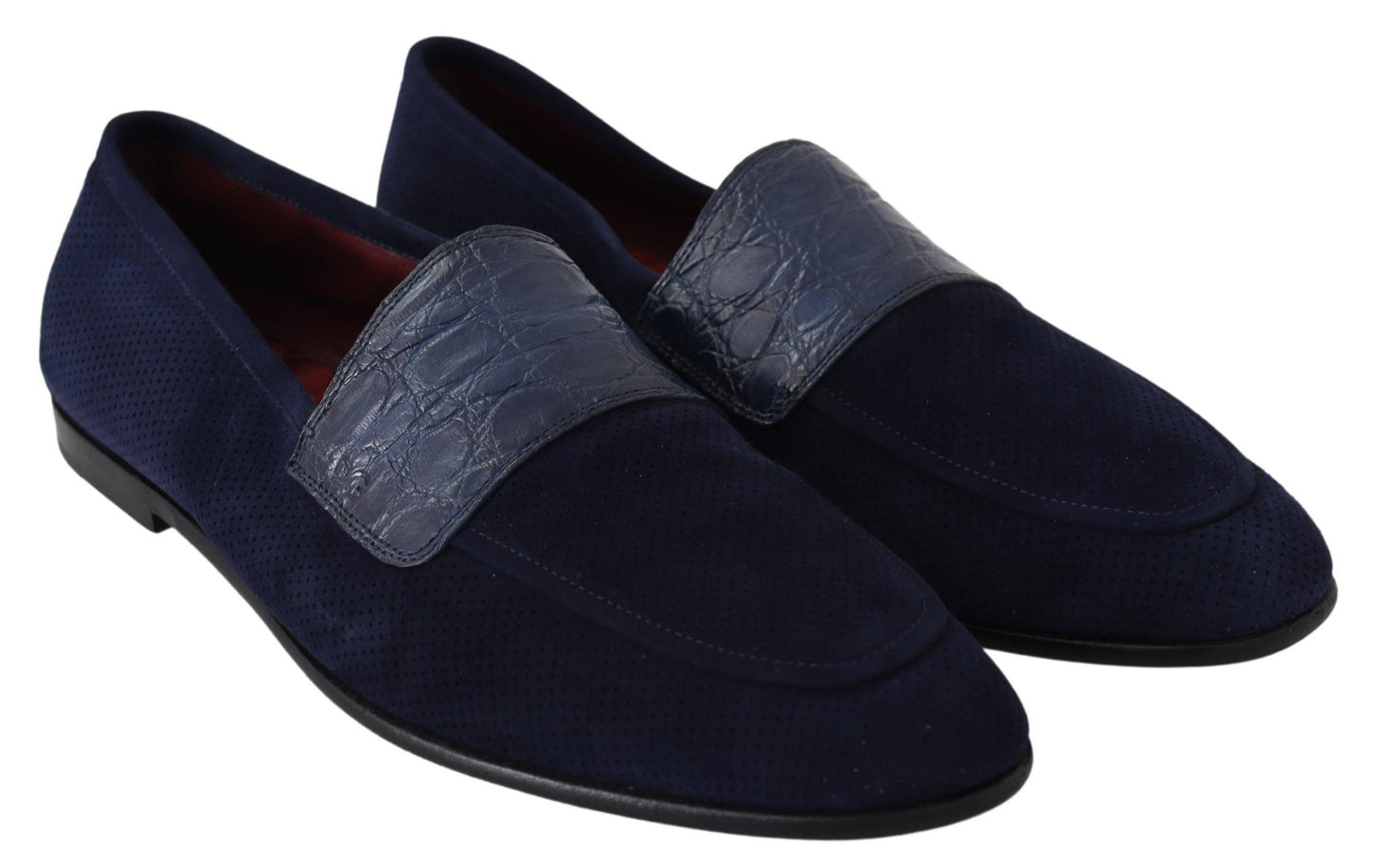 Dolce &amp; Gabbana Mocassins Caiman en daim bleu