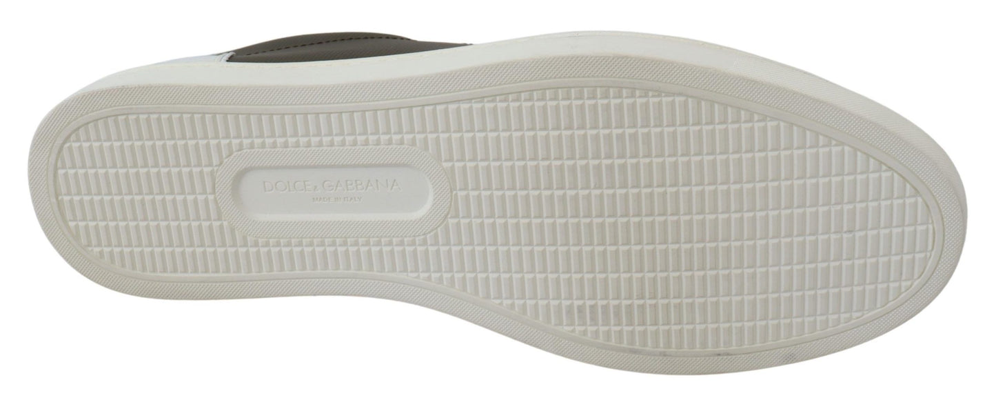 Dolce &amp; Gabbana Baskets basses en cuir blanc vert