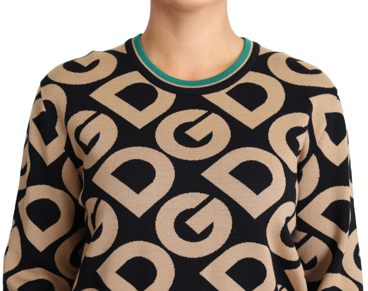 Dolce &amp; Gabbana Mehrfarbiger DG Mania Wollpullover mit Rundhalsausschnitt