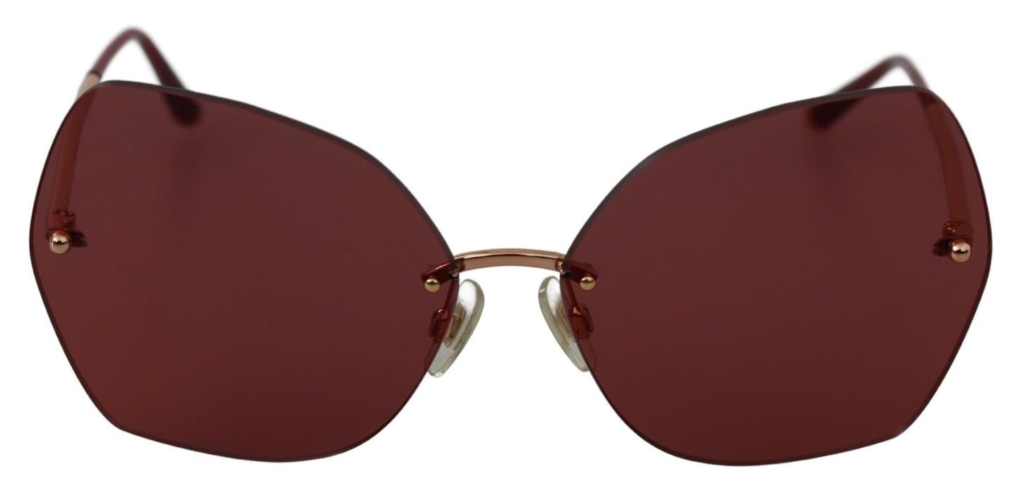 Dolce &amp; Gabbana Rotgold DG2204 Schmetterlingslogo Damen-Brillensonnenbrille