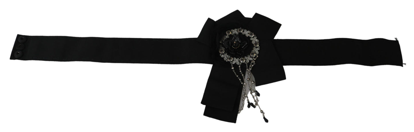 Dolce &amp; Gabbana Broche en cristal noir large ceinture Wai SATORIA