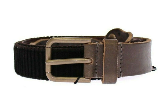 Dolce &amp; Gabbana Ceinture Cintura Gürtel en cuir marron avec logo