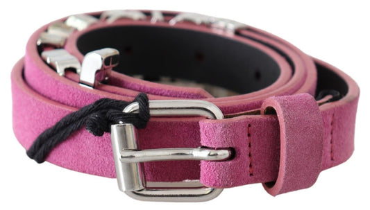 Just Cavalli Ceinture à boucle en métal chromé argenté rose