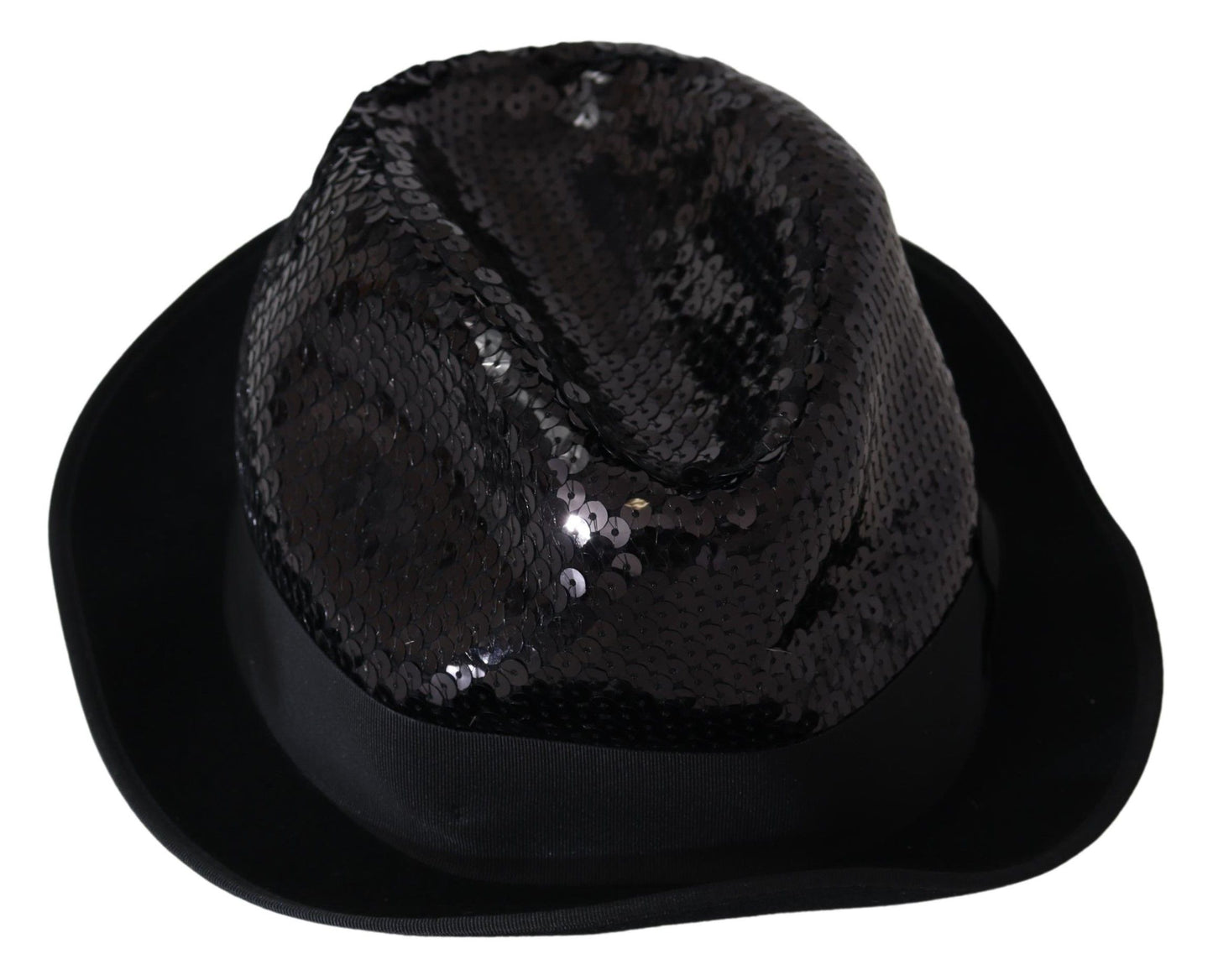 Chapeau Fedora Capello en polyester noir à paillettes pour femmes Dolce &amp; Gabbana