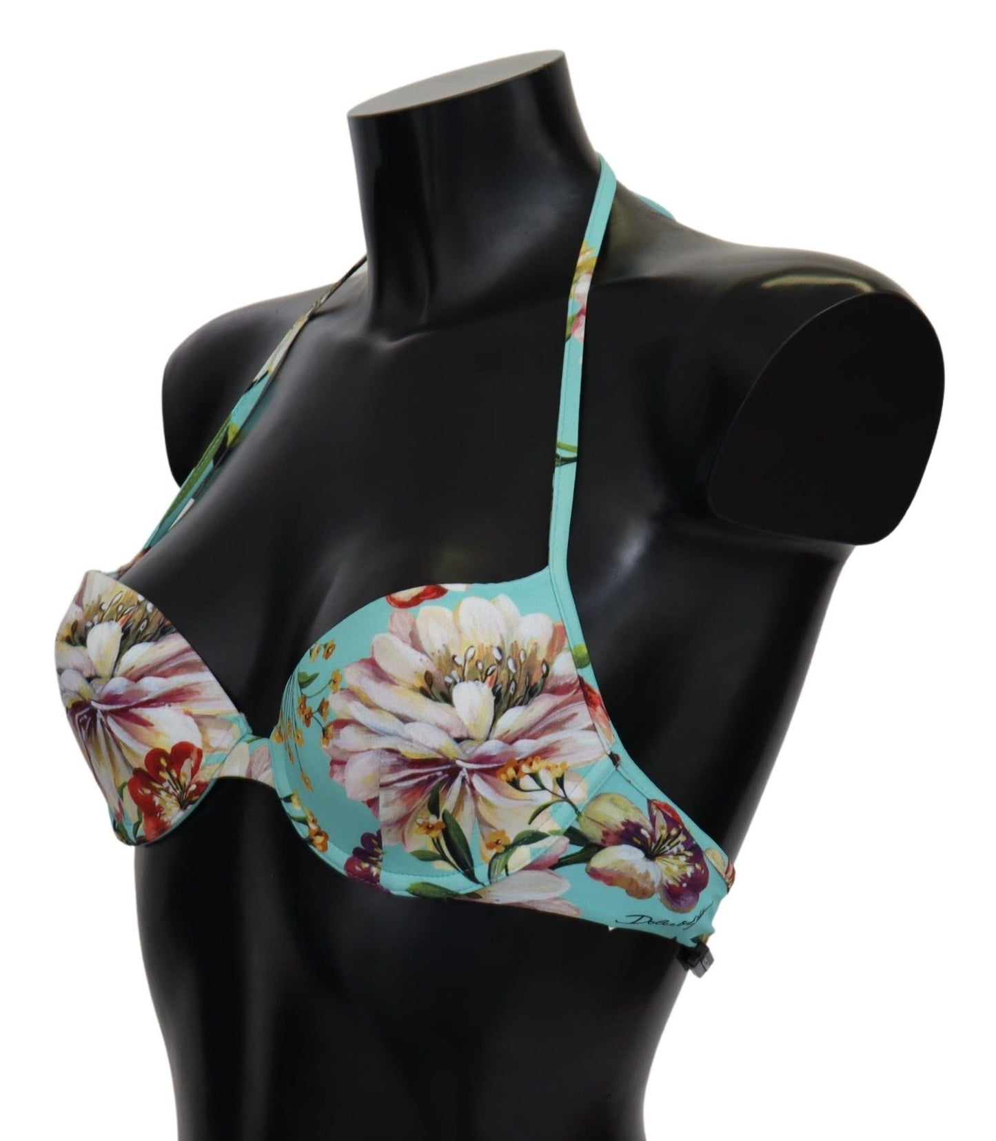 Hauts de bikini de plage à imprimé floral vert menthe Dolce &amp; Gabbana