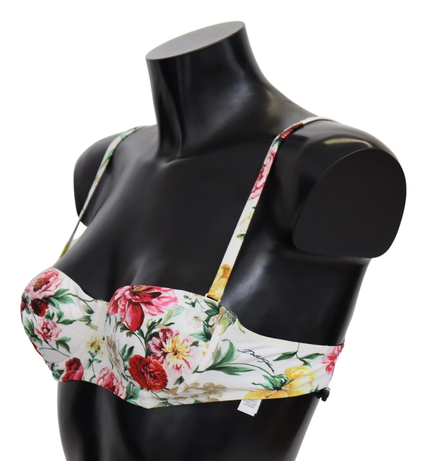 Dolce &amp; Gabbana Maillot de bain blanc à imprimé floral Hauts de bikini de plage