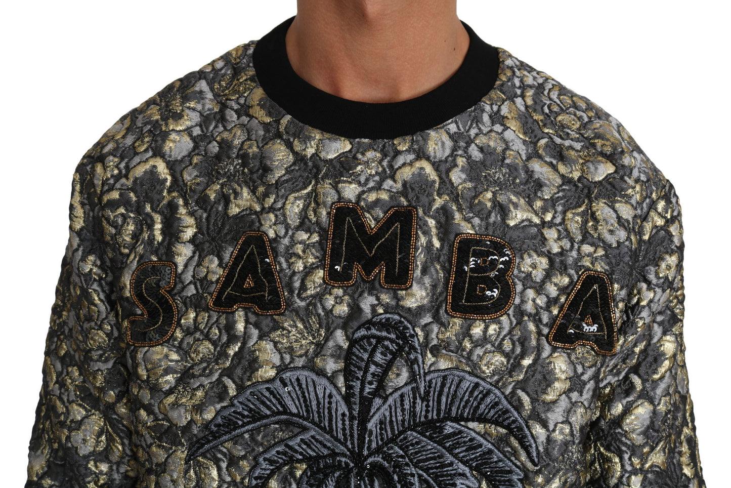 Mehrfarbiger SAMBA-Jacquard-Palmenpullover von Dolce &amp; Gabbana