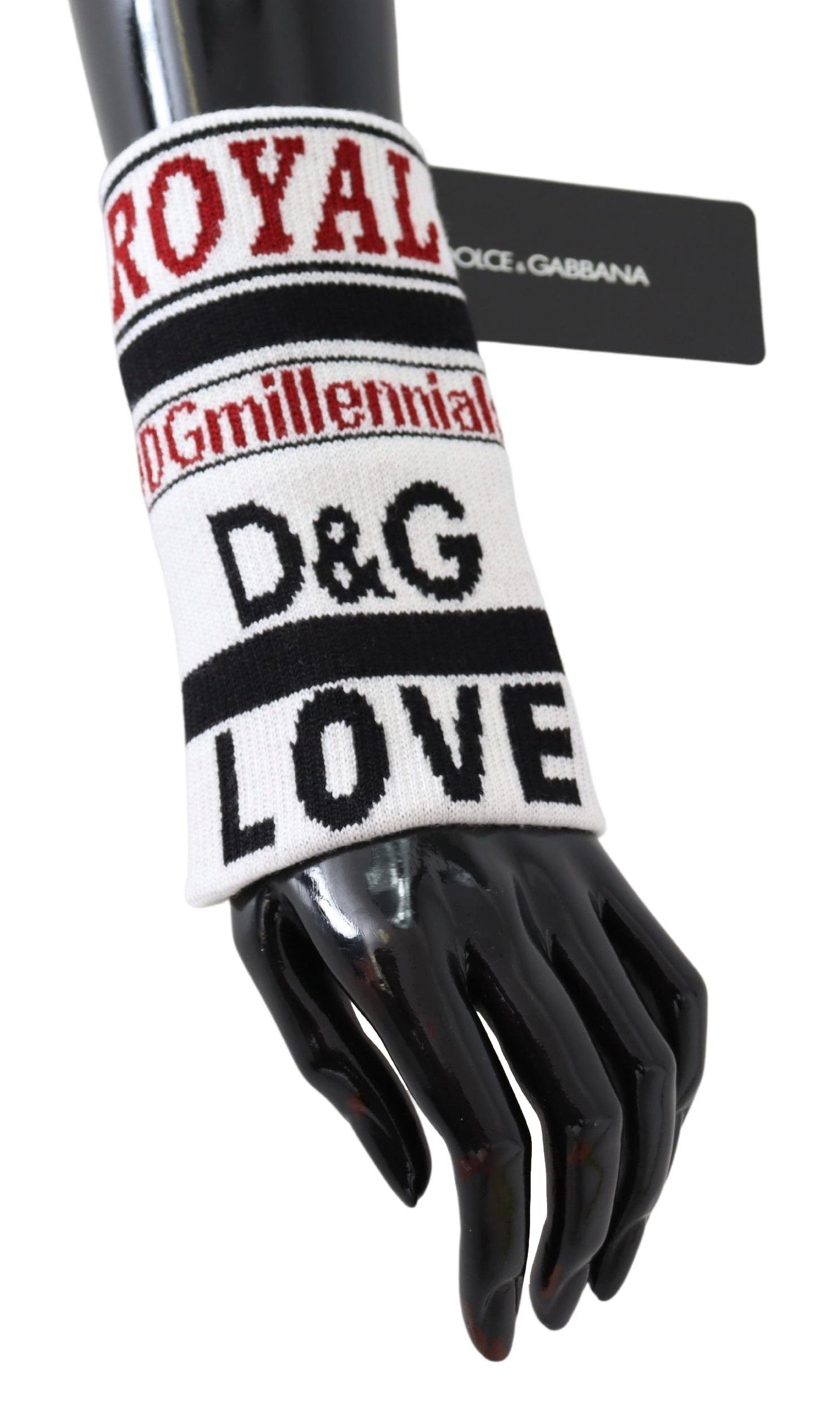 Mehrfarbiger D&amp;G Love-Armbandwickel aus Wollstrick von Dolce &amp; Gabbana