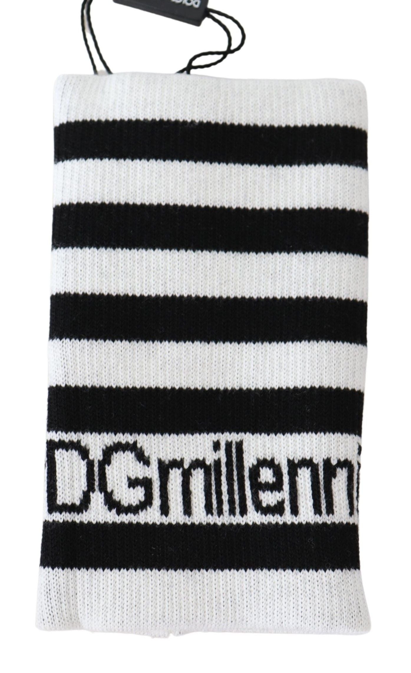 Dolce &amp; Gabbana Bracelet en laine DGMillennials noir et blanc