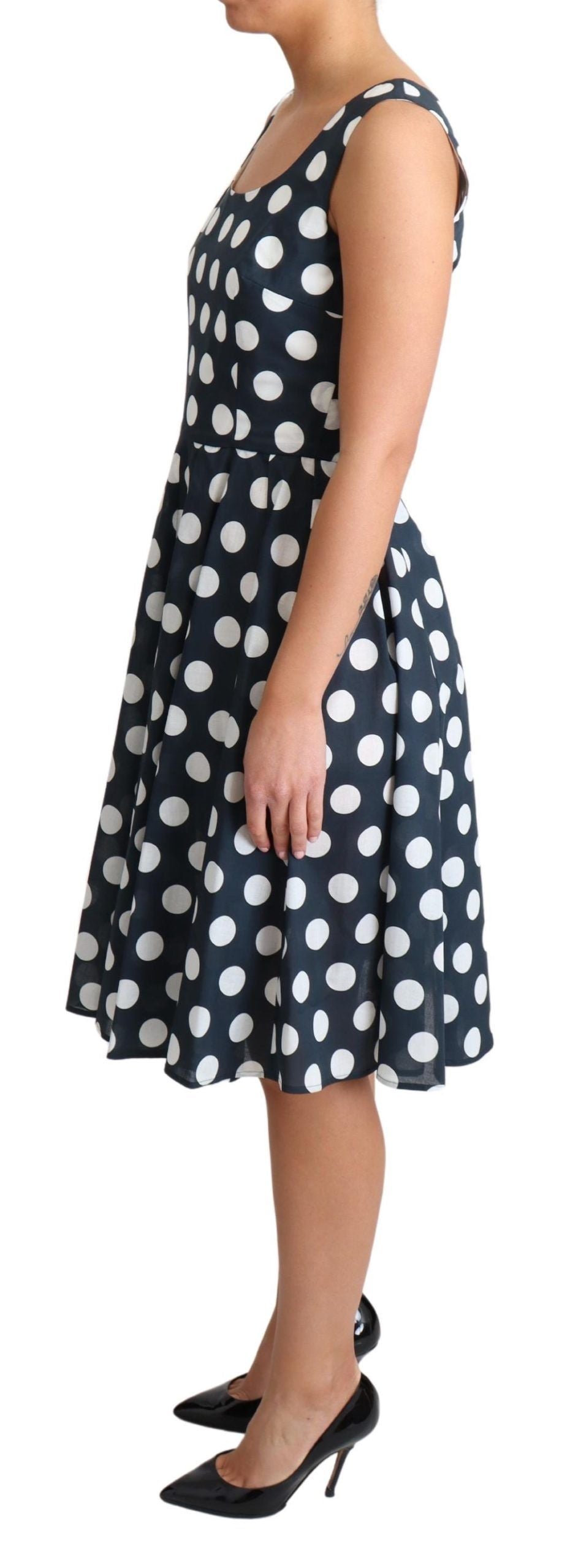 Dolce & Gabbana Polka Dotted A-Line Sleeveless Dress