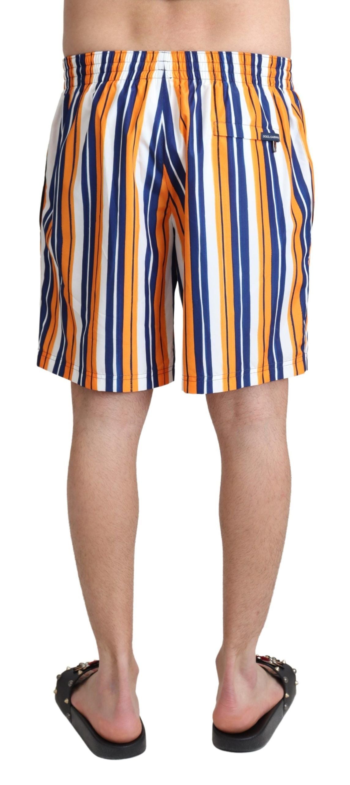 Mehrfarbig gestreifte Beachwear-Badeshorts von Dolce &amp; Gabbana