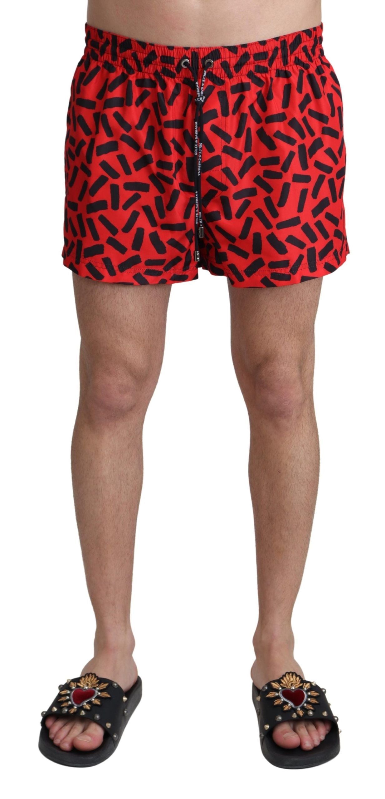 Dolce &amp; Gabbana Maillots de bain shorts de plage à motifs rouges