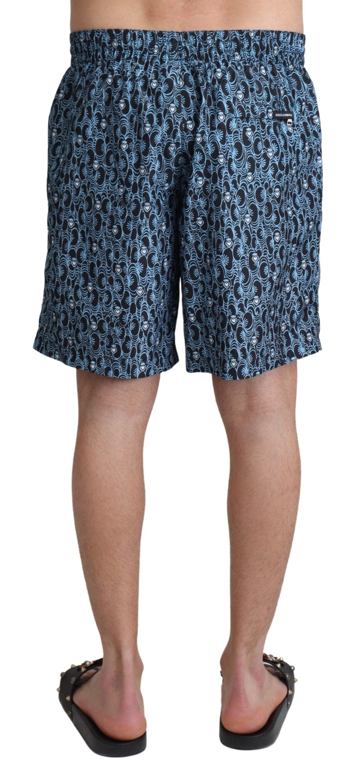 Dolce &amp; Gabbana Short de plage imprimé à motifs bleu