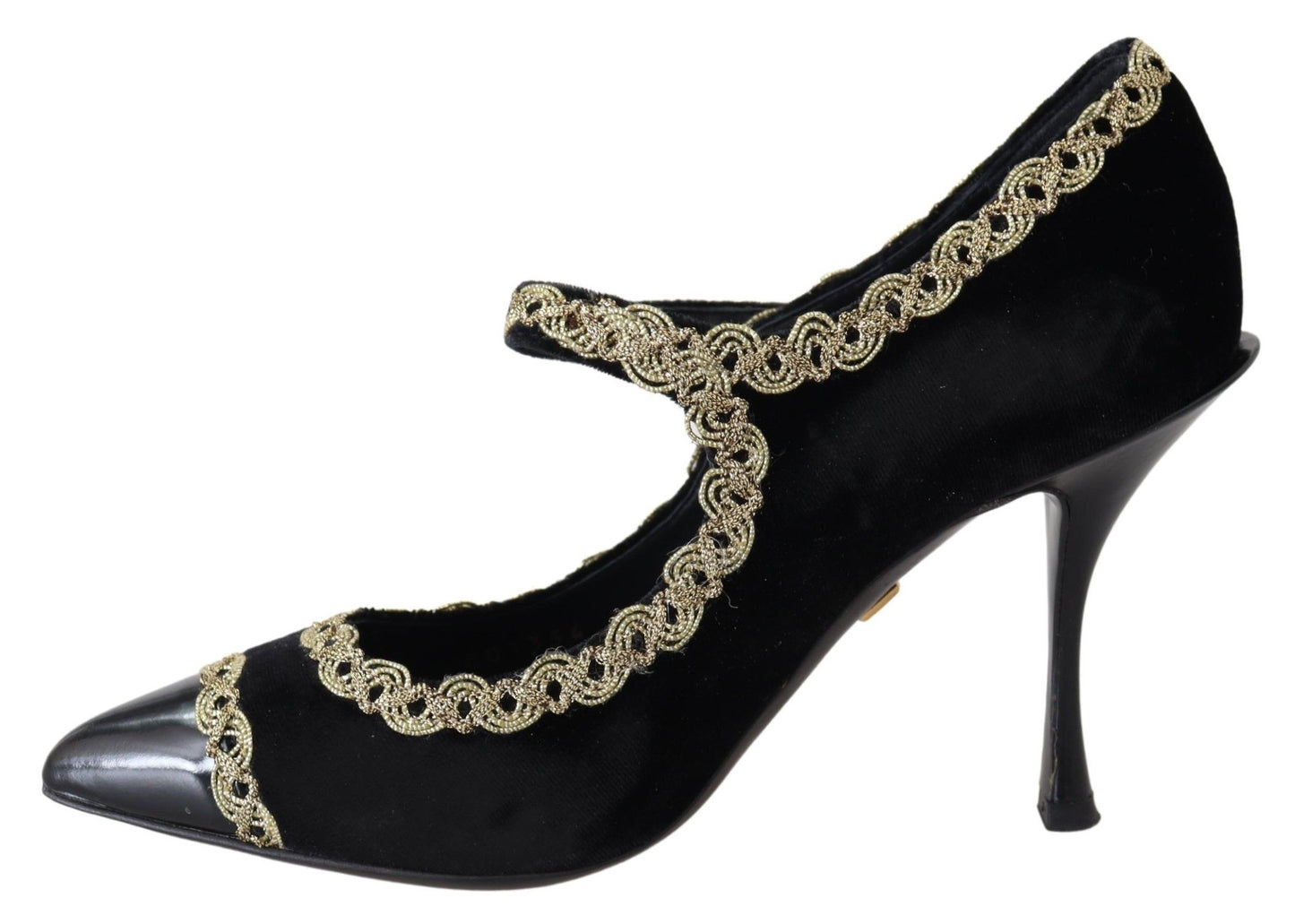 Escarpins Mary Janes en velours noir doré Dolce &amp; Gabbana