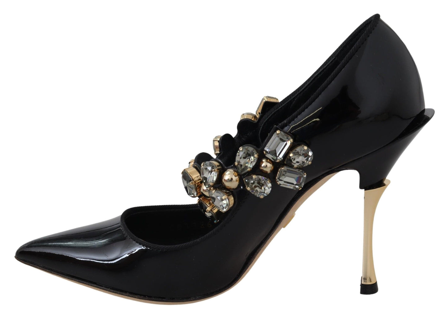 Dolce &amp; Gabbana Chaussures en cuir noir et cristal Escarpins Mary Jane