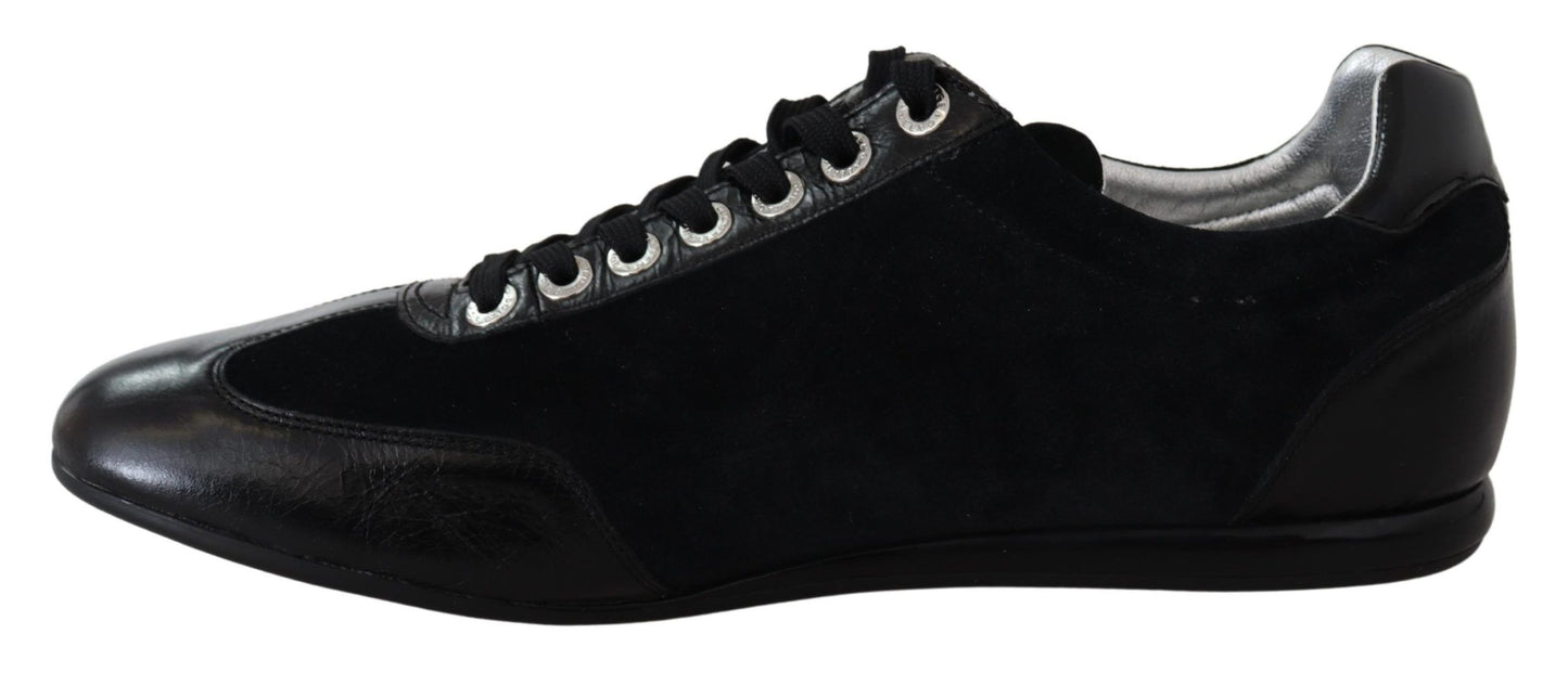 Dolce &amp; Gabbana Baskets Scarpe décontractées en cuir avec logo noir pour hommes