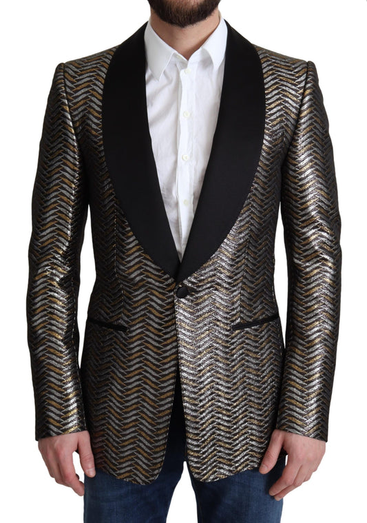 Dolce &amp; Gabbana Veste blazer en polyester jacquard métallisé multicolore