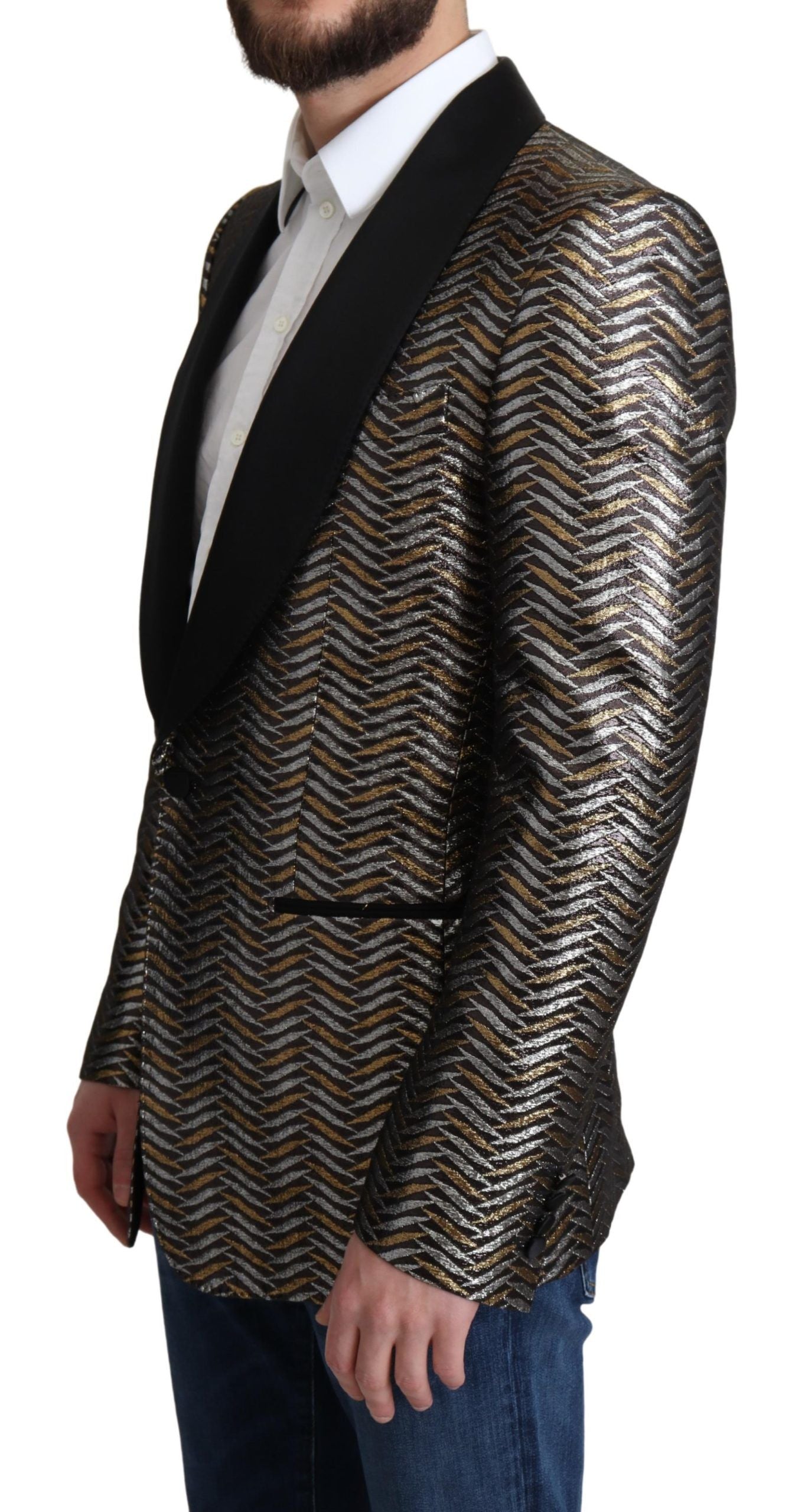 Dolce &amp; Gabbana Veste blazer en polyester jacquard métallisé multicolore