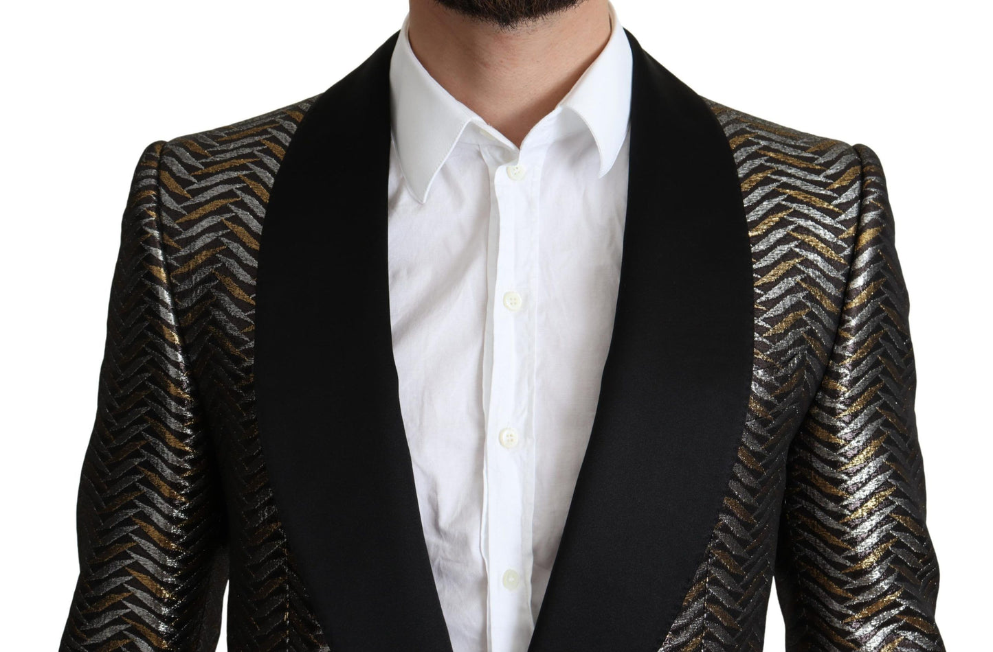 Dolce &amp; Gabbana Veste blazer en polyester jacquard métallisé multicolore