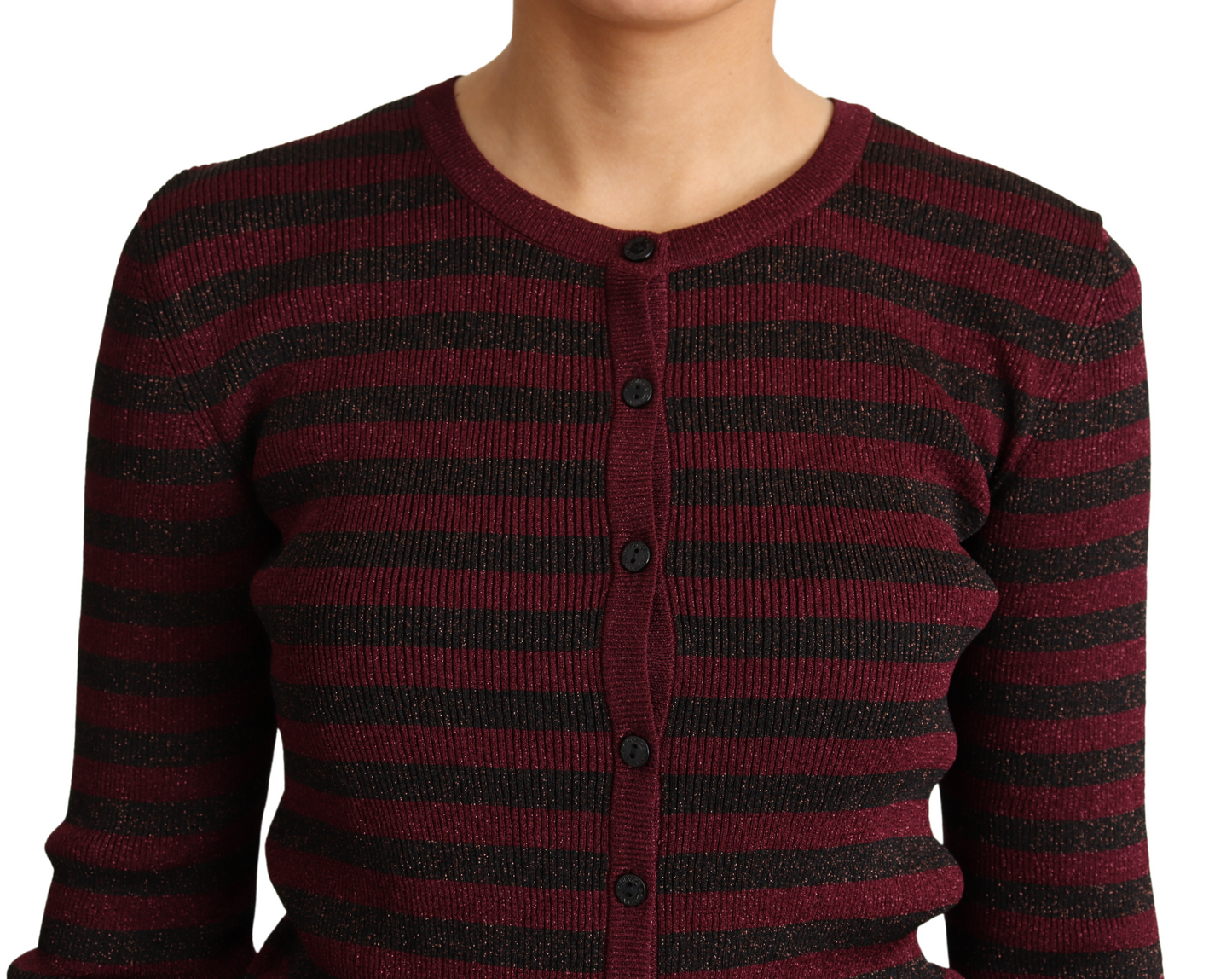 Dolce &amp; Gabbana Pull cardigan en viscose à rayures noires et rouges