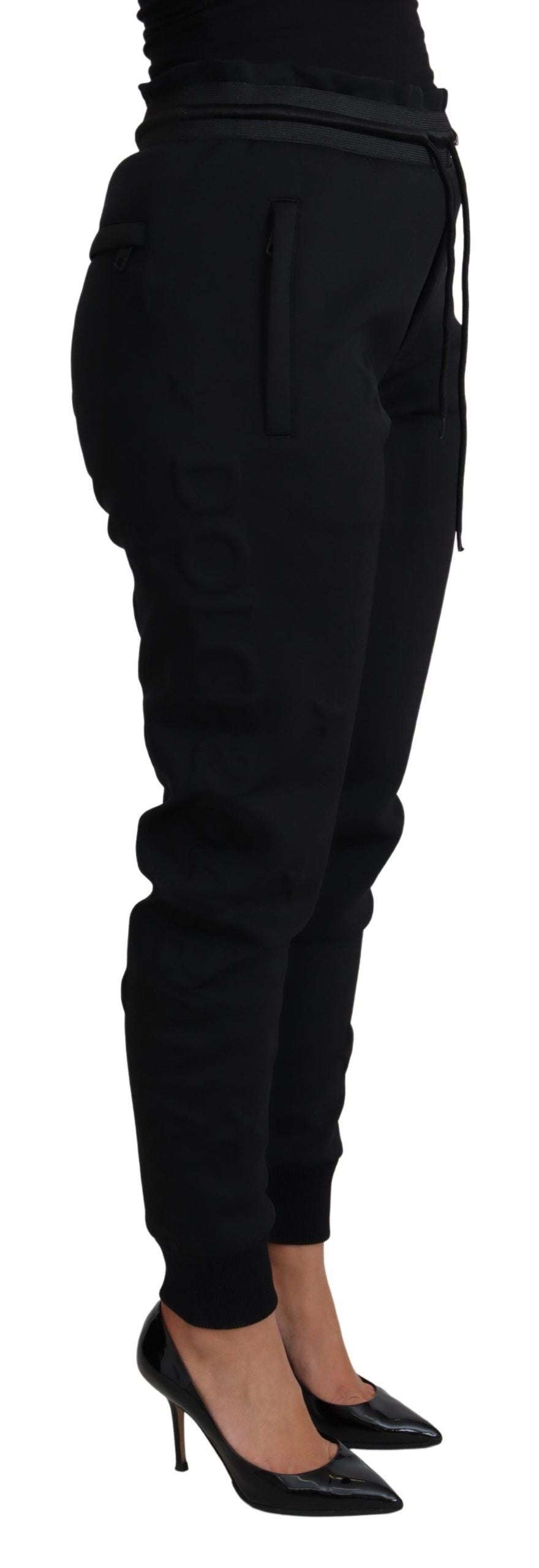 Pantalon de jogging en néoprène et polyester noir Dolce &amp; Gabbana