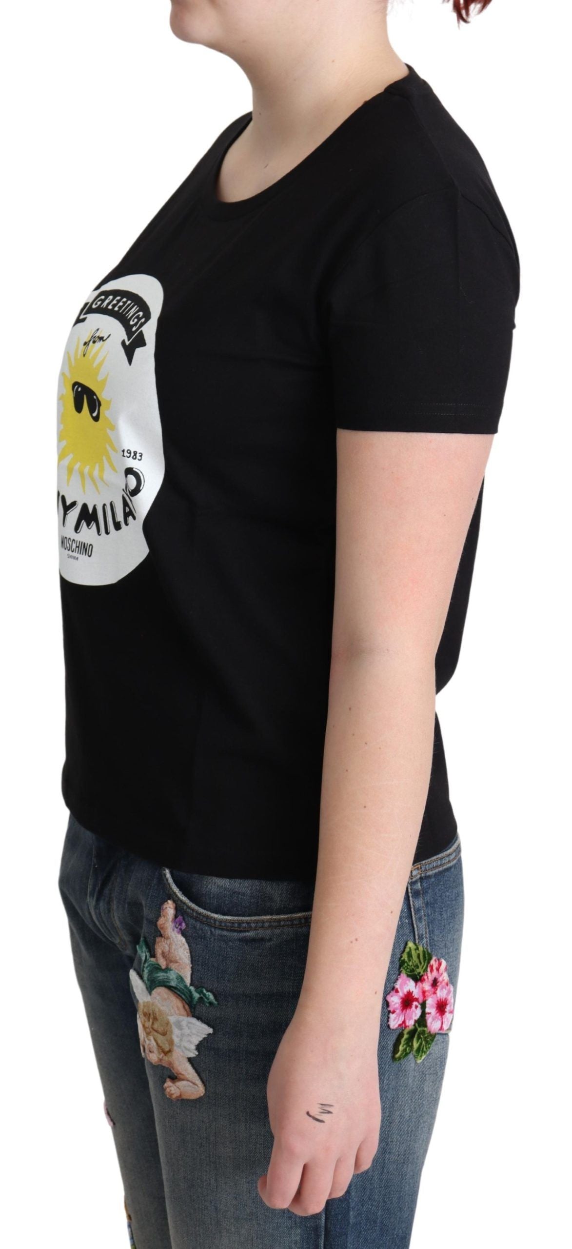 Moschino T-shirt imprimé Sunny Milano en coton noir