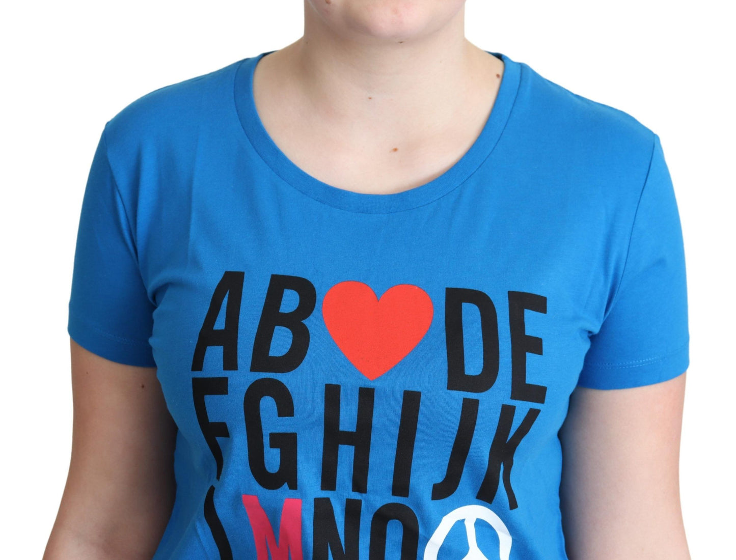 Moschino Bleu Coton Alphabet Lettre Imprimer Hauts