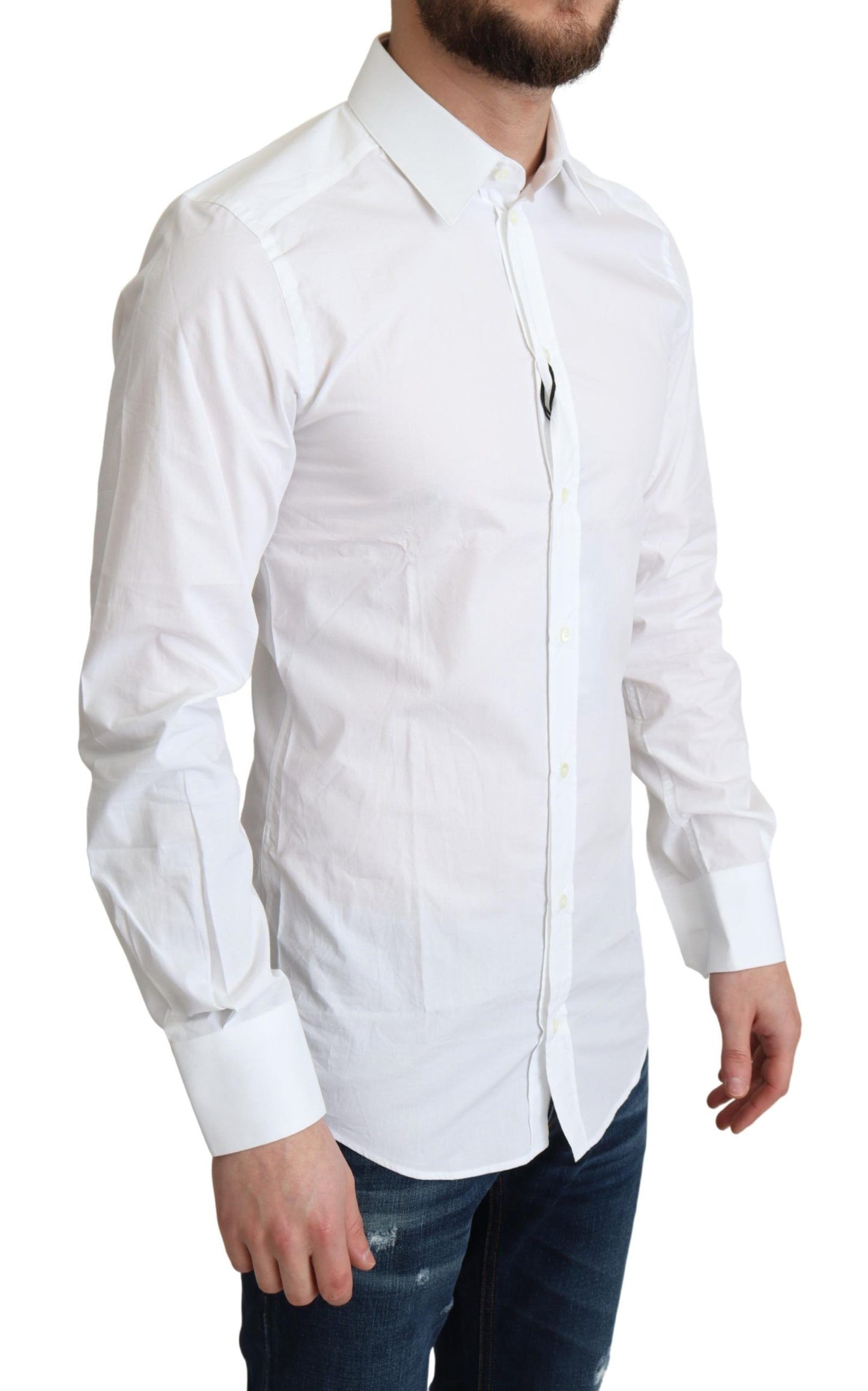 Dolce &amp; Gabbana Chemise formelle blanche en pur coton pour hommes