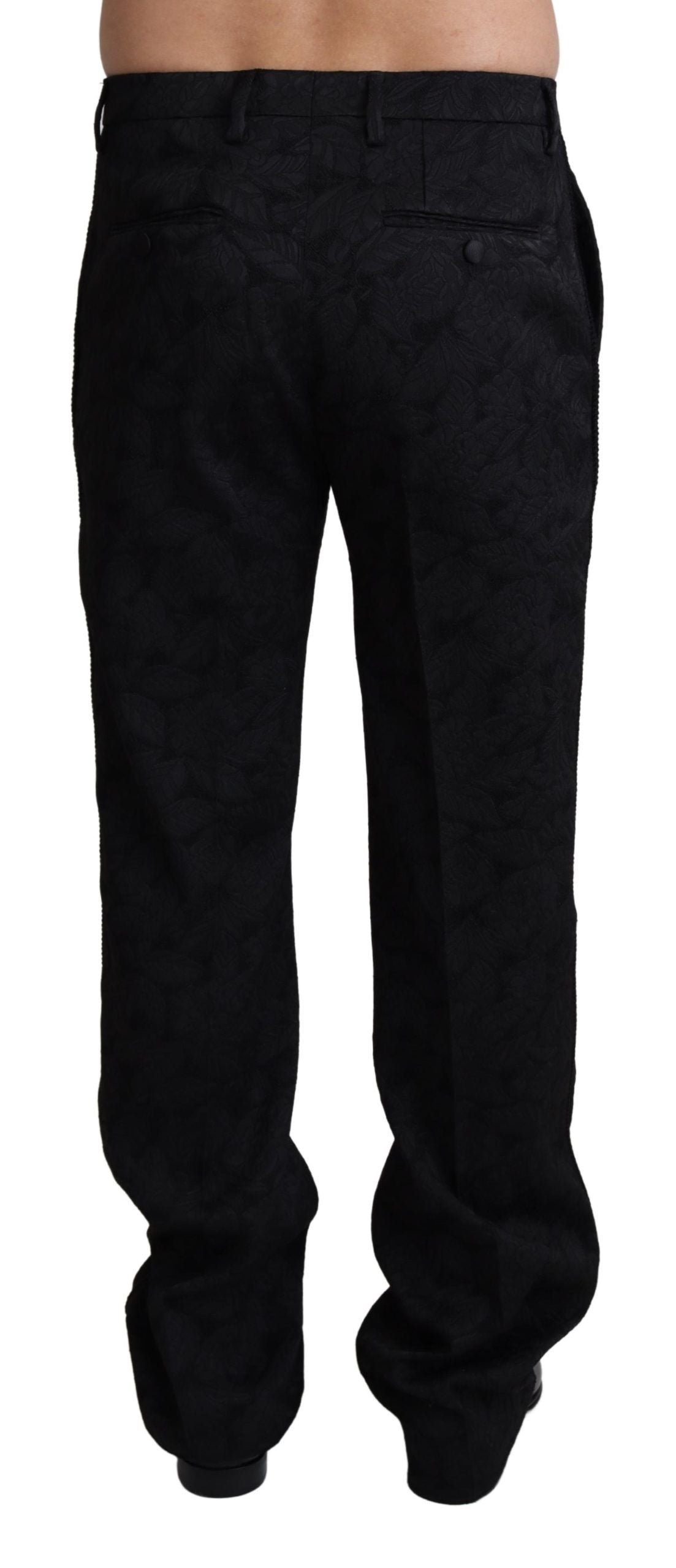 Dolce &amp; Gabbana Pantalon formel en jaquard noir pour hommes