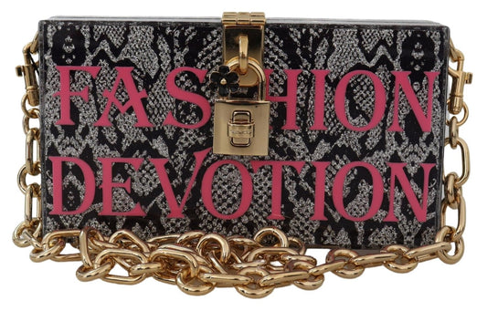 Dolce &amp; Gabbana Grey Fashion Devotion Clutch Plexi SICILY BOX Geldbörse