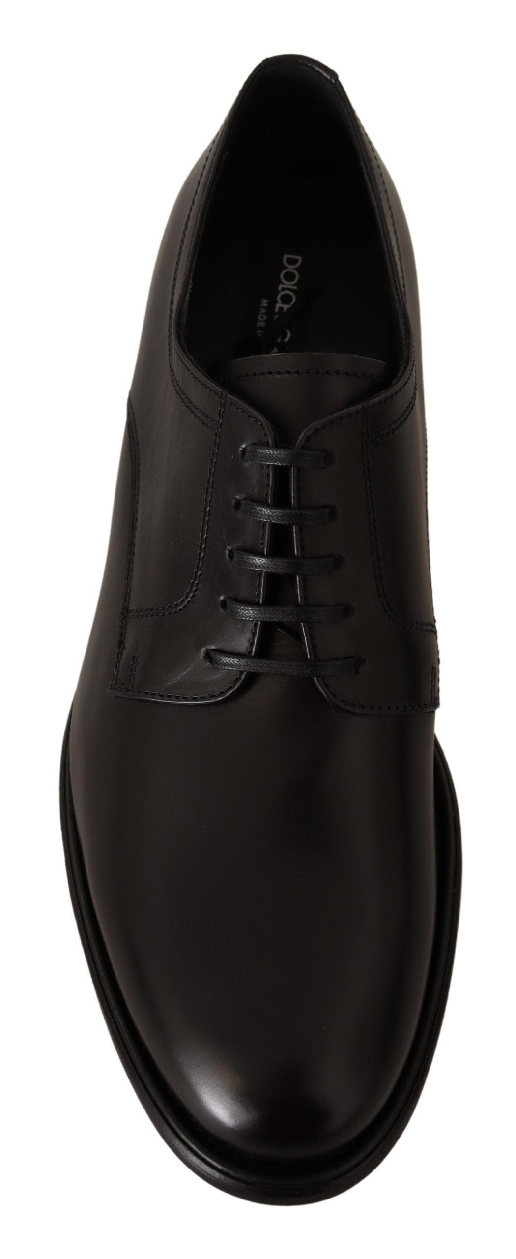 Dolce &amp; Gabbana Chaussures Derby formelles à lacets en cuir noir pour hommes