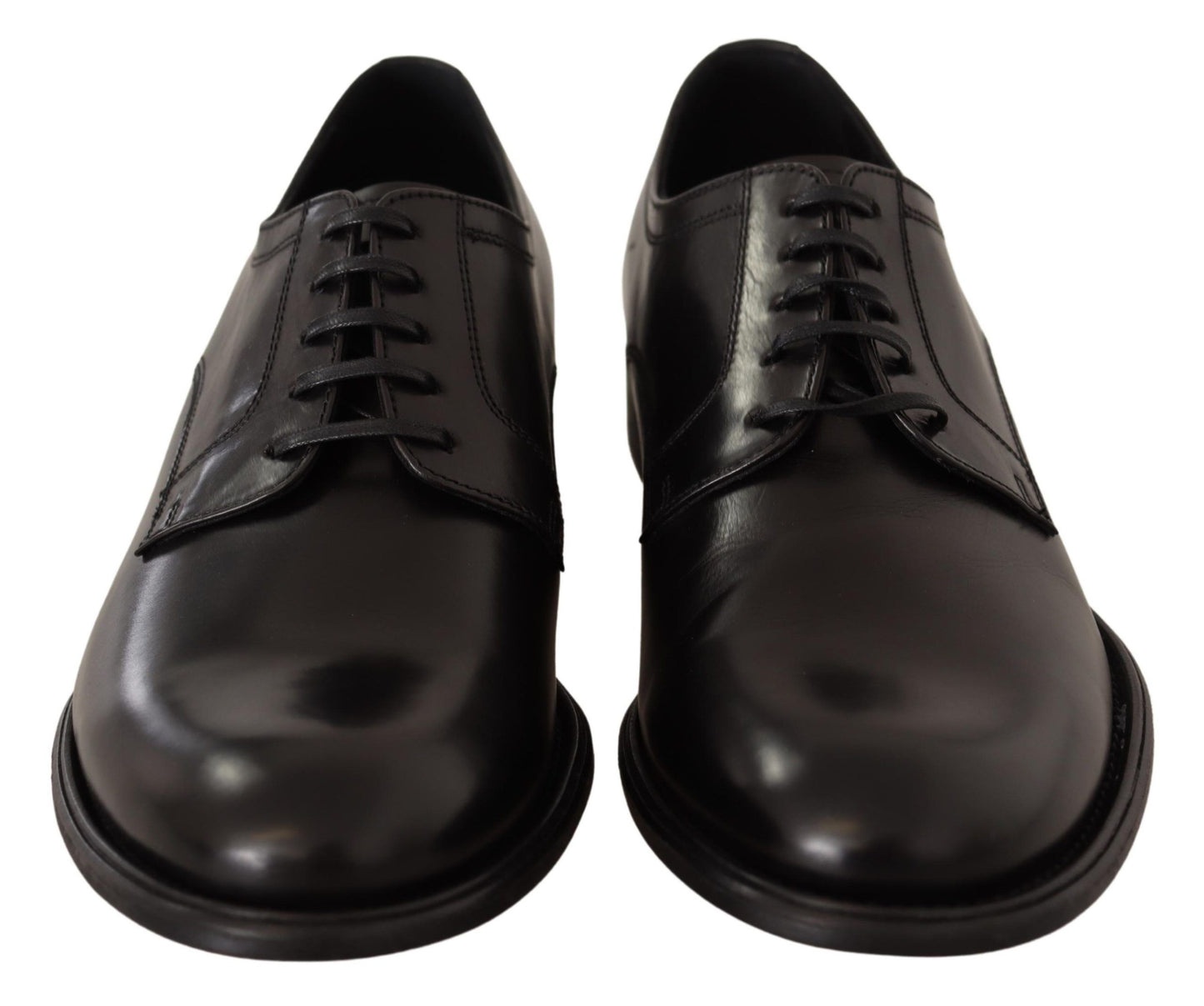 Dolce &amp; Gabbana Chaussures Derby formelles à lacets en cuir noir pour hommes