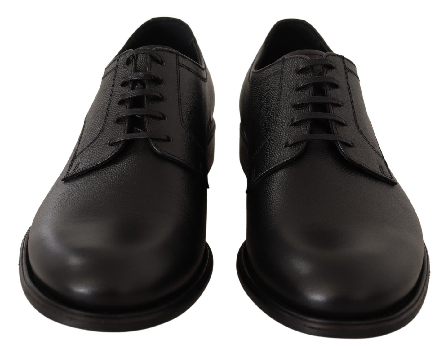 Dolce &amp; Gabbana Chaussures Derby formelles à lacets en cuir noir pour hommes