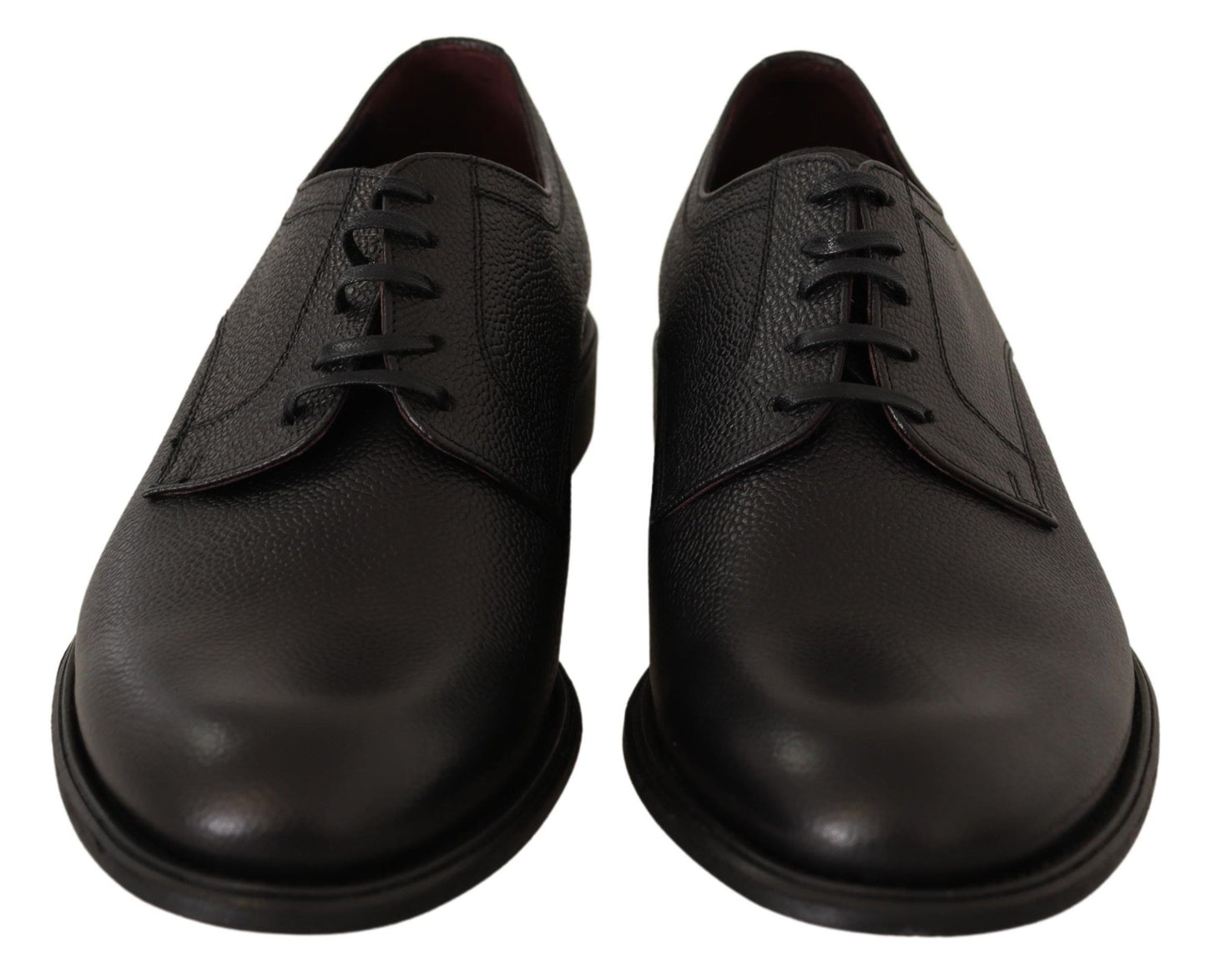 Dolce &amp; Gabbana Chaussures Derby formelles à lacets en cuir noir pour hommes