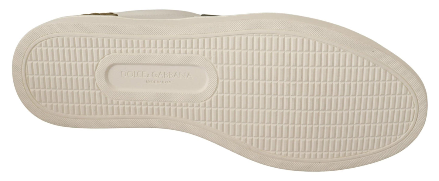 Dolce &amp; Gabbana Baskets basses en cuir suédé blanc pour hommes