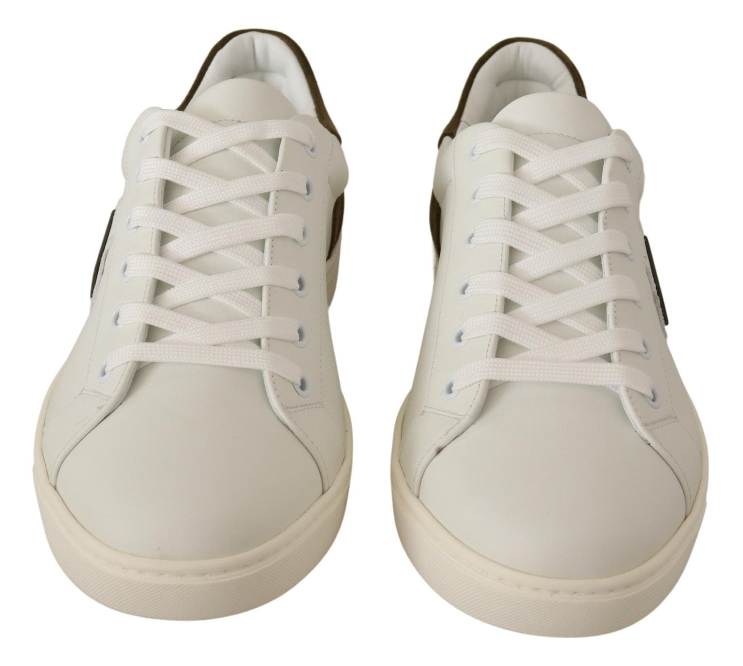 Dolce &amp; Gabbana Baskets basses en cuir suédé blanc pour hommes