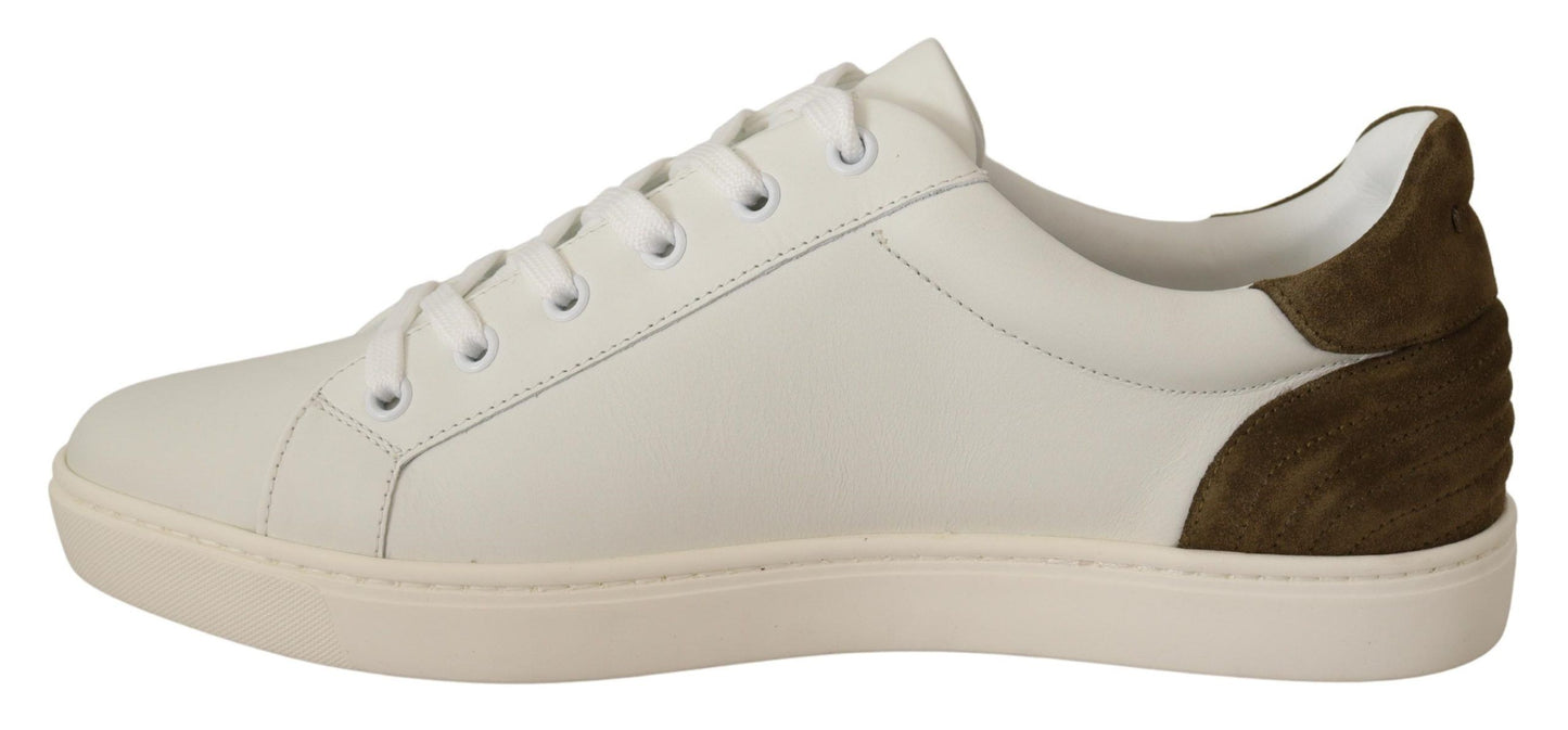 Dolce &amp; Gabbana Baskets basses en cuir suédé blanc pour hommes